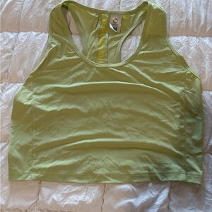 Senita Crop Top - “Matcha” green with mesh detail on back